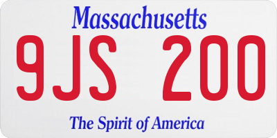 MA license plate 9JS200