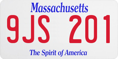 MA license plate 9JS201