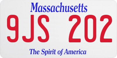 MA license plate 9JS202