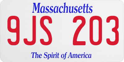 MA license plate 9JS203