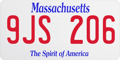 MA license plate 9JS206