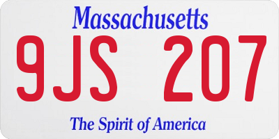 MA license plate 9JS207