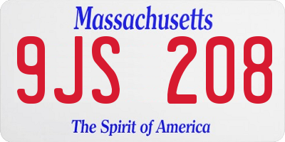 MA license plate 9JS208