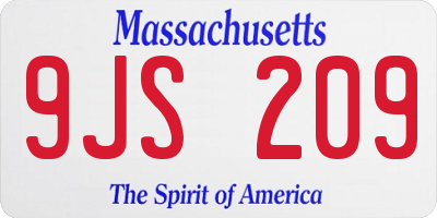 MA license plate 9JS209