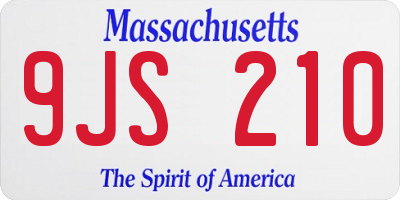 MA license plate 9JS210