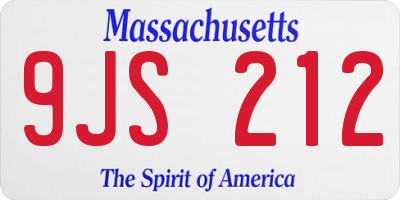 MA license plate 9JS212