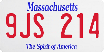 MA license plate 9JS214