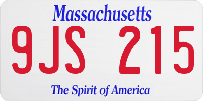 MA license plate 9JS215