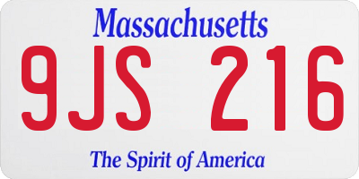 MA license plate 9JS216