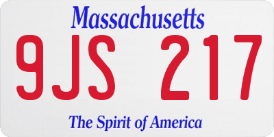 MA license plate 9JS217