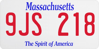 MA license plate 9JS218