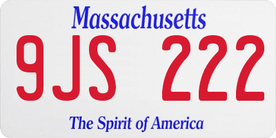 MA license plate 9JS222