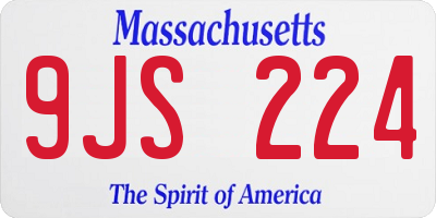 MA license plate 9JS224