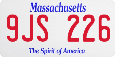 MA license plate 9JS226