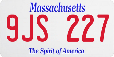 MA license plate 9JS227