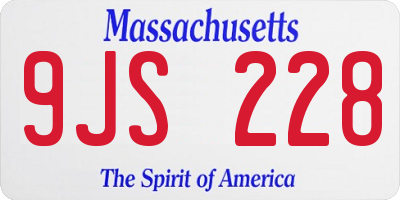 MA license plate 9JS228