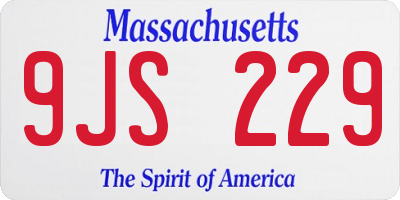 MA license plate 9JS229