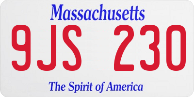 MA license plate 9JS230