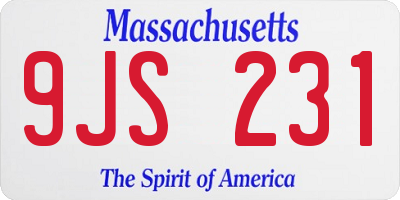 MA license plate 9JS231