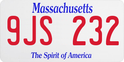 MA license plate 9JS232