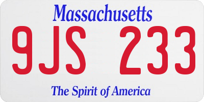 MA license plate 9JS233