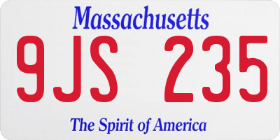 MA license plate 9JS235