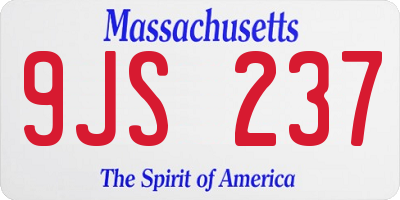 MA license plate 9JS237