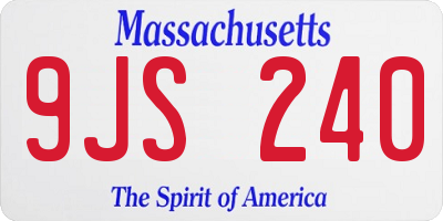 MA license plate 9JS240