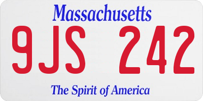 MA license plate 9JS242