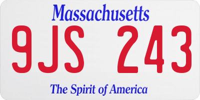 MA license plate 9JS243