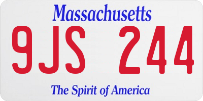 MA license plate 9JS244