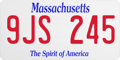 MA license plate 9JS245