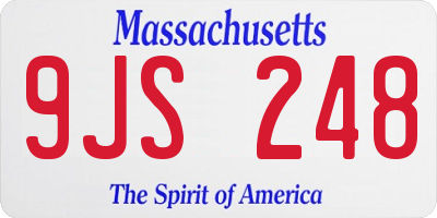 MA license plate 9JS248