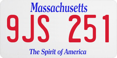 MA license plate 9JS251