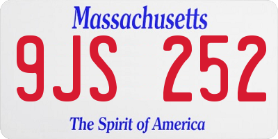 MA license plate 9JS252