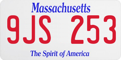 MA license plate 9JS253