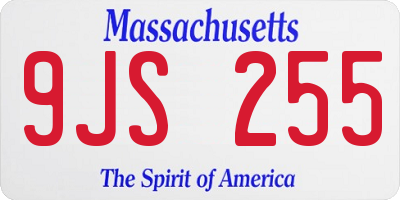 MA license plate 9JS255