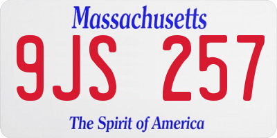 MA license plate 9JS257