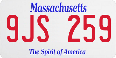 MA license plate 9JS259
