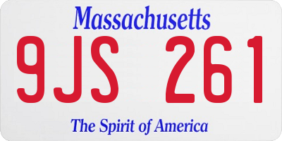 MA license plate 9JS261