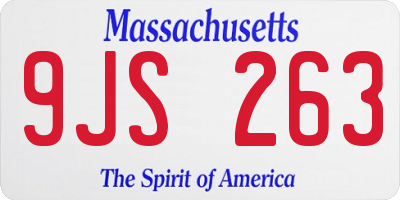 MA license plate 9JS263