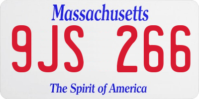 MA license plate 9JS266