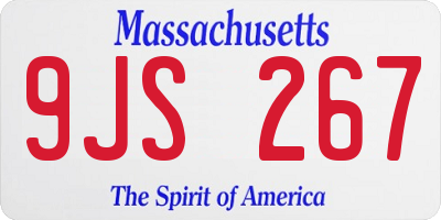 MA license plate 9JS267