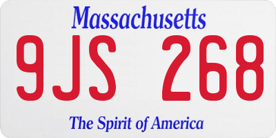 MA license plate 9JS268