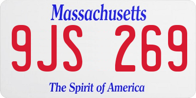 MA license plate 9JS269