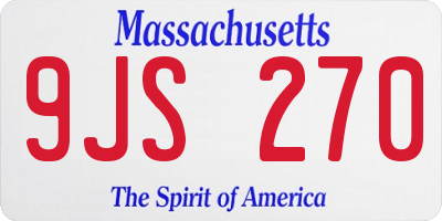 MA license plate 9JS270