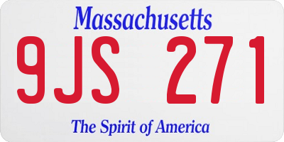MA license plate 9JS271
