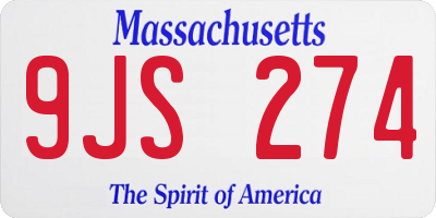 MA license plate 9JS274