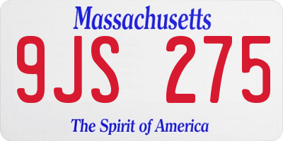 MA license plate 9JS275