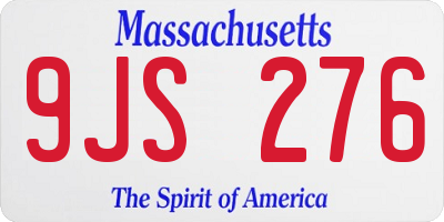 MA license plate 9JS276